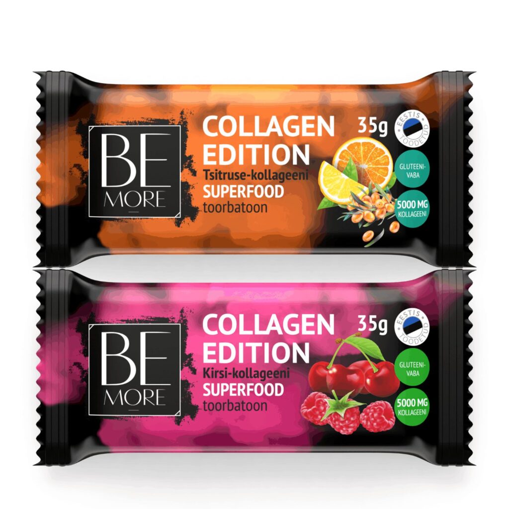 COLLAGEN EDITION kirsikka- ja sitrushedelmäraakapatukkakombo - 2+2 kpl