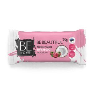 Be Beautiful kookos-vadelma raakapatukka – 16 kpl