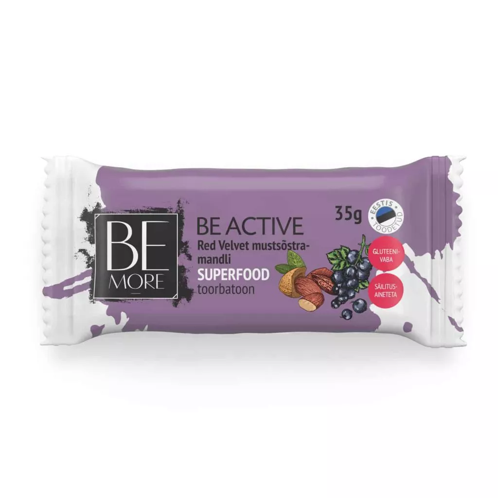 Be Active Red Velvet blackcurrant-almond raw bar - 16pc